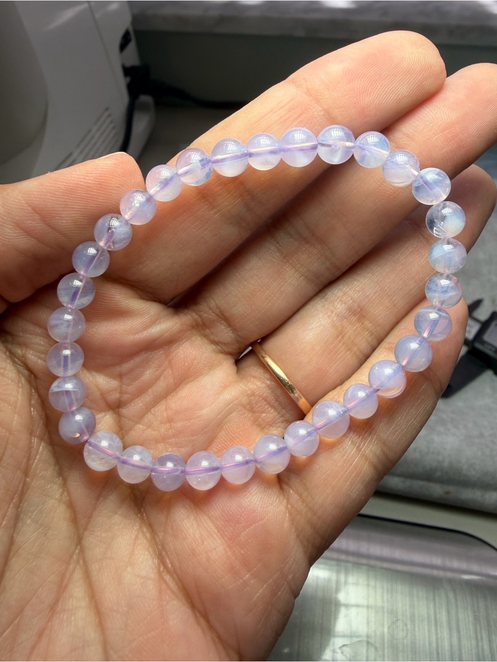 Lavender Moon Quartz 6mm Bracelet